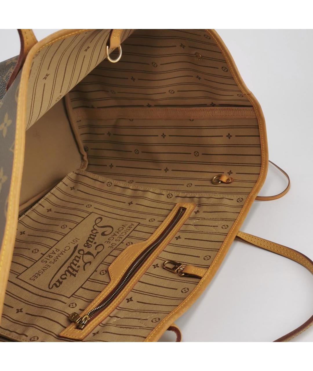 LOUIS VUITTON Коричневая кожаная сумка тоут, фото 5