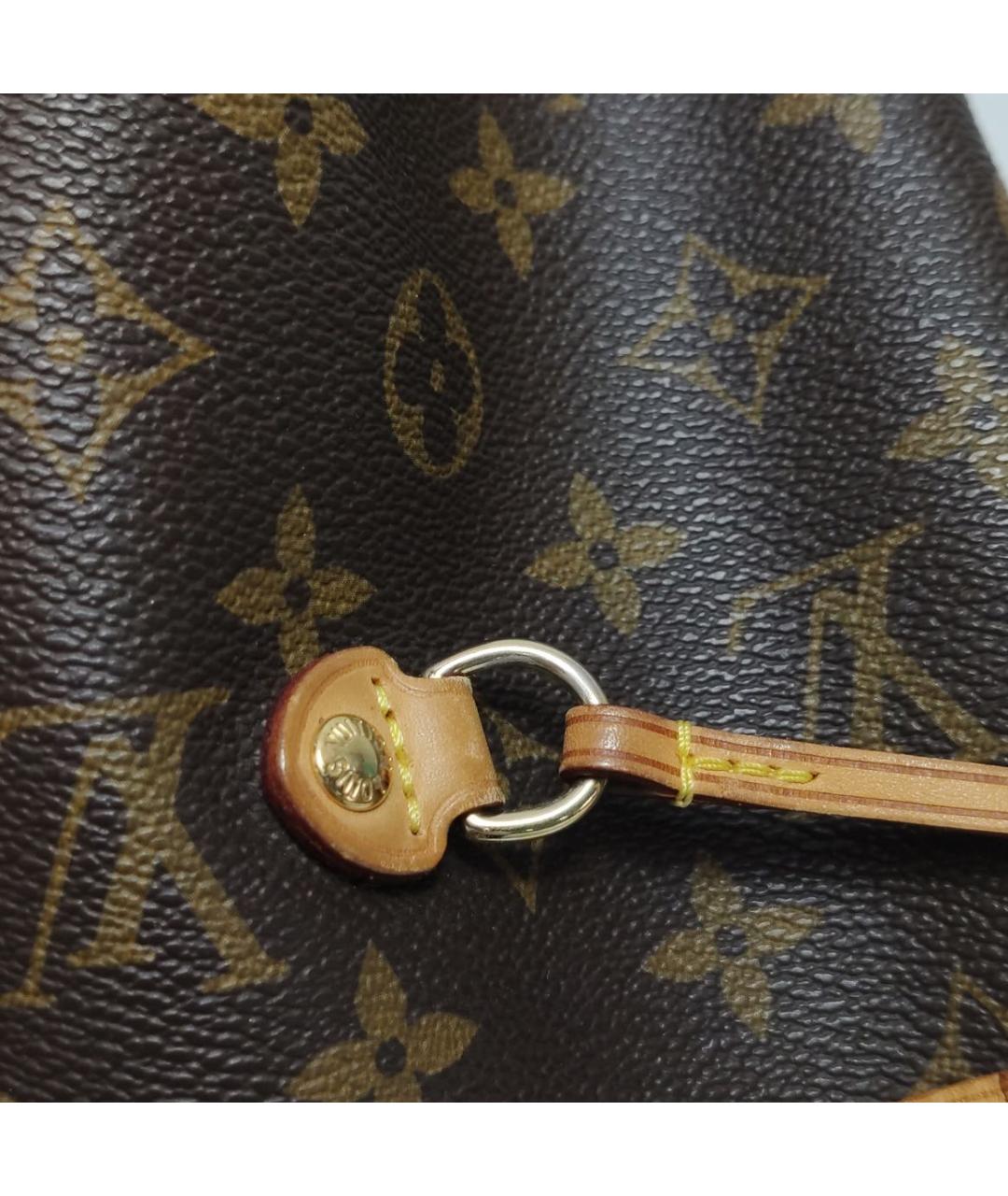 LOUIS VUITTON Коричневая кожаная сумка тоут, фото 7