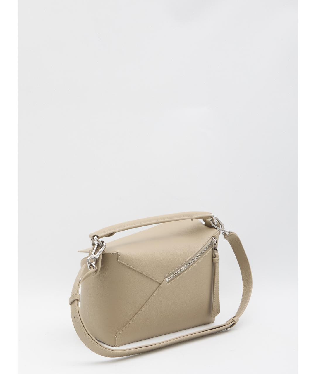 LOEWE Бежевая кожаная сумка через плечо, фото 2
