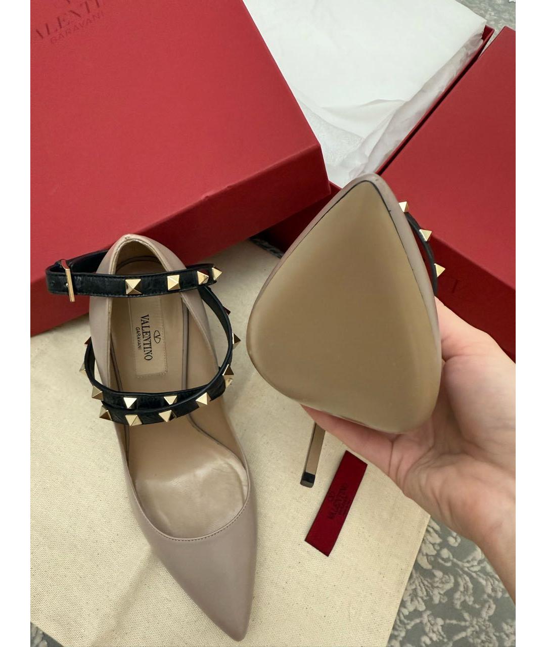 VALENTINO Бежевые кожаные туфли, фото 3