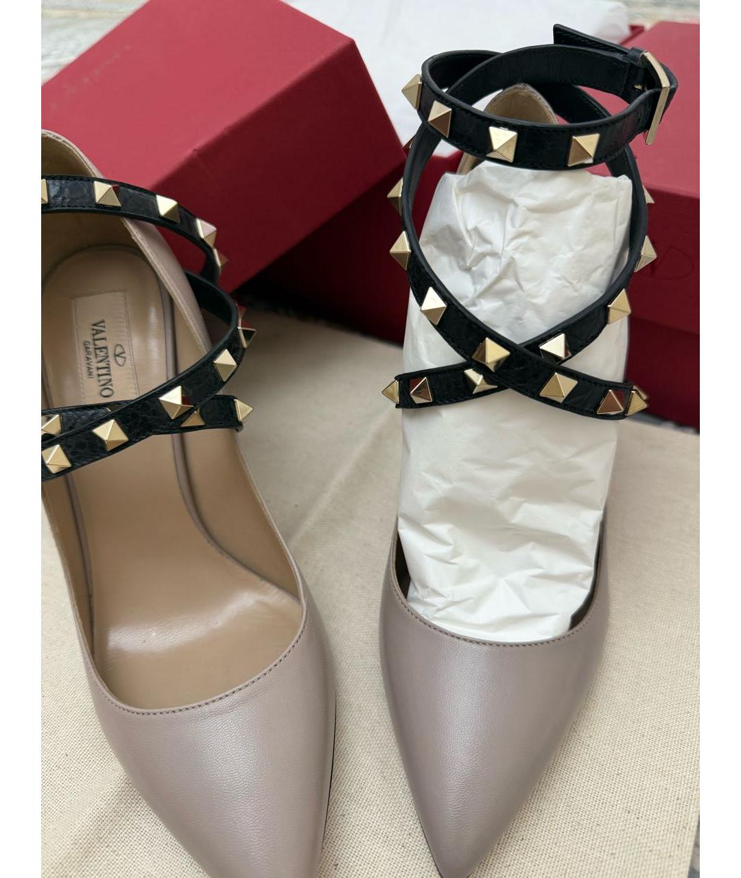 VALENTINO Бежевые кожаные туфли, фото 2