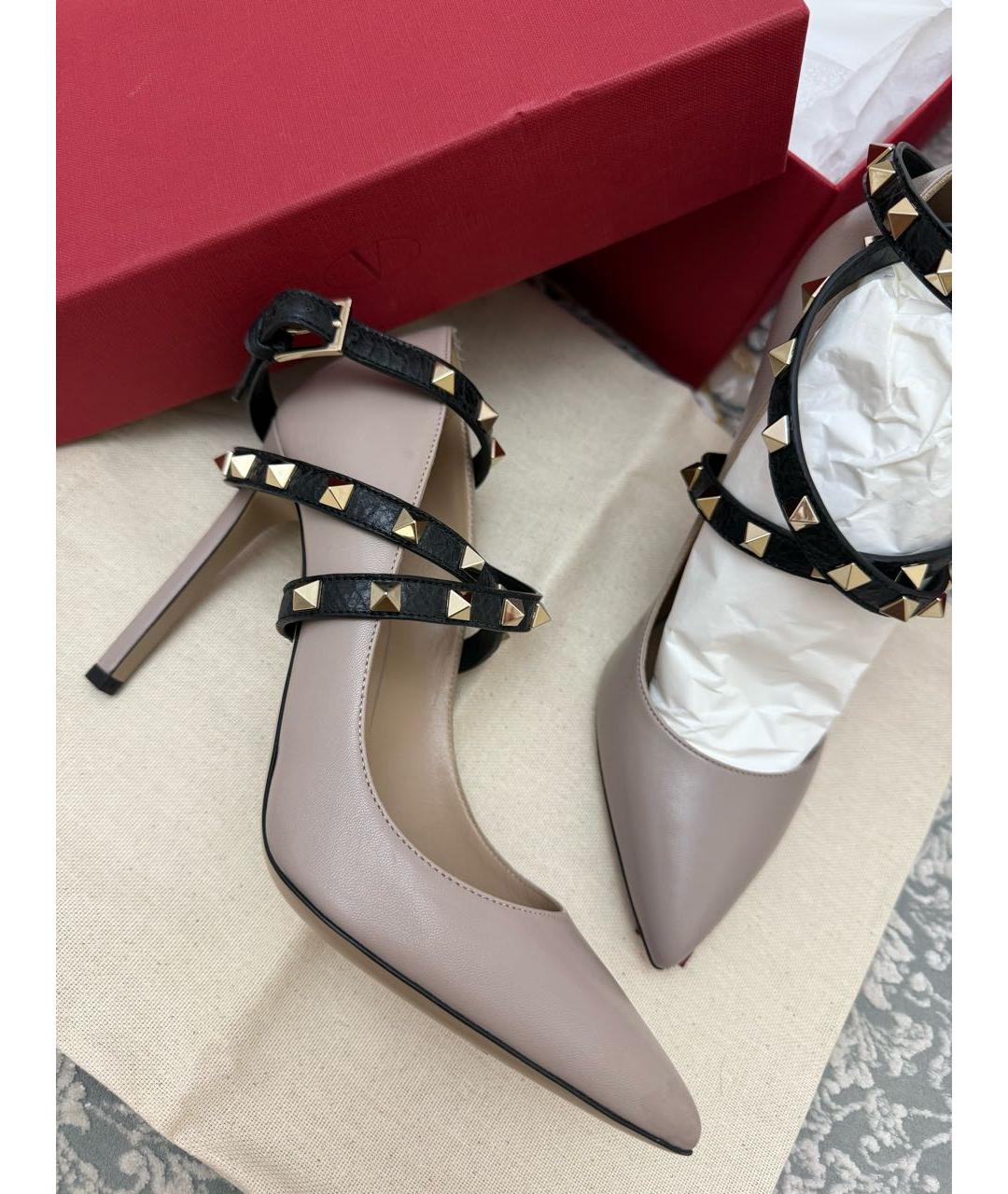 VALENTINO Бежевые кожаные туфли, фото 4