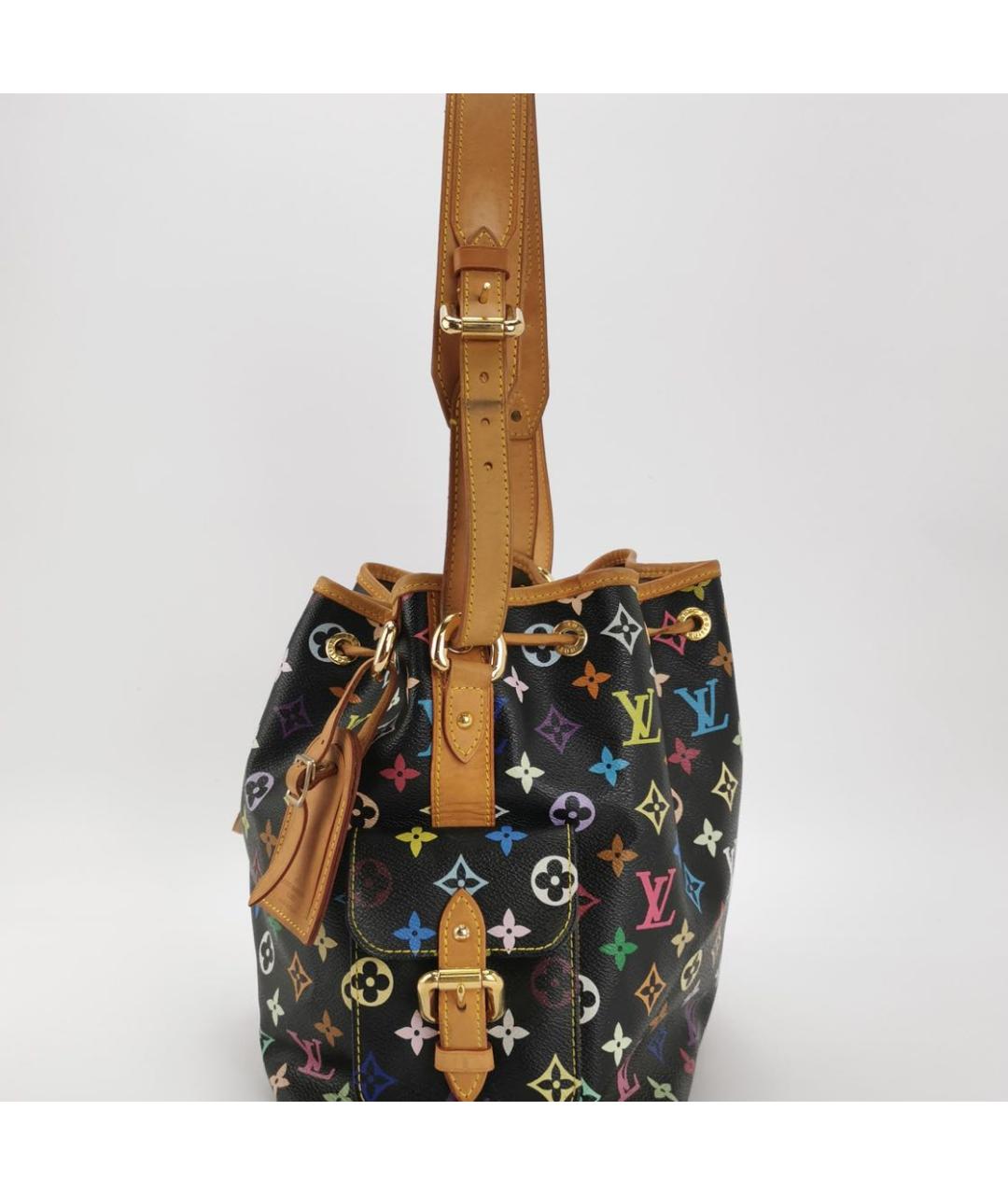 LOUIS VUITTON Черная кожаная сумка тоут, фото 2