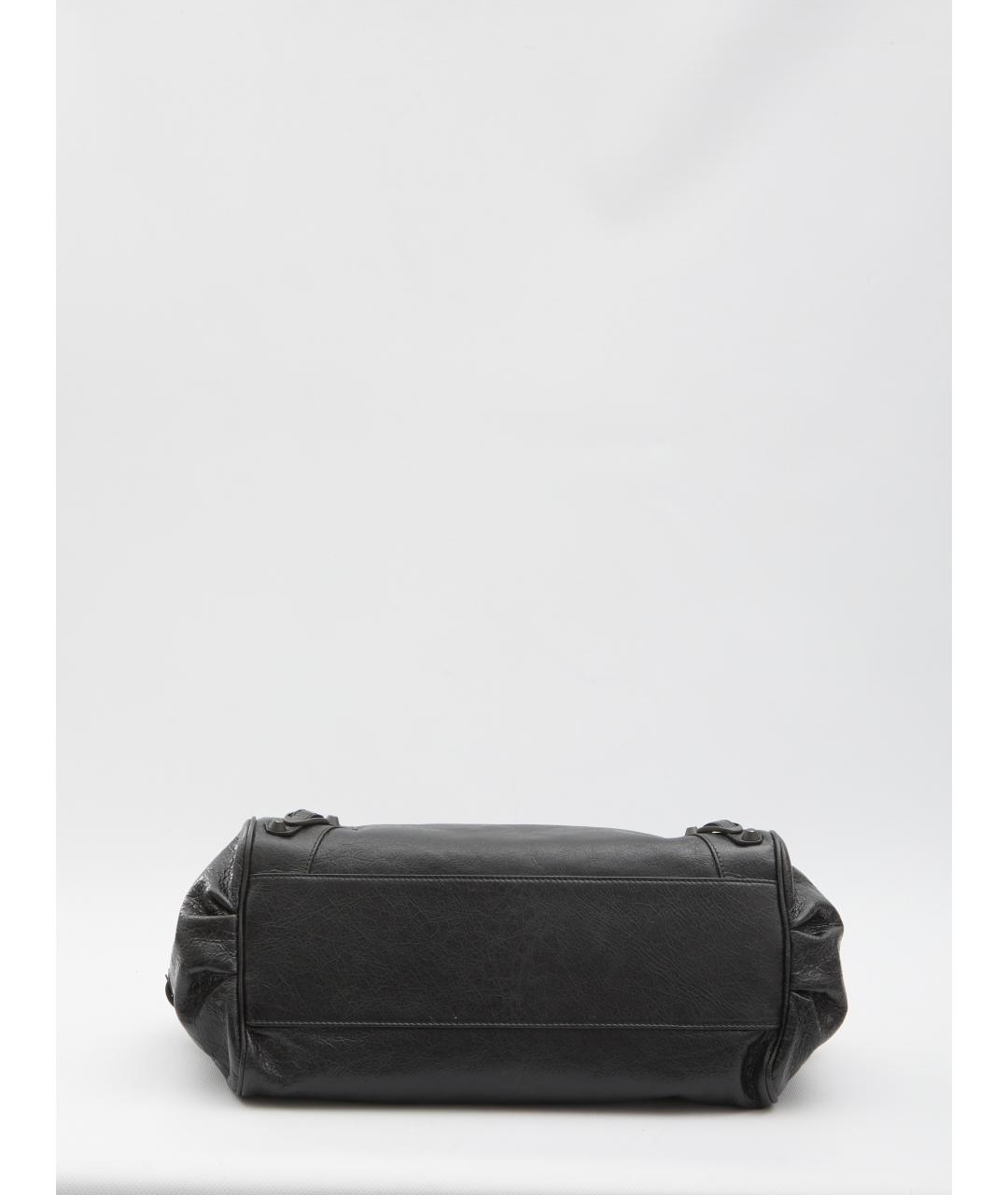BALENCIAGA Черная кожаная сумка тоут, фото 3