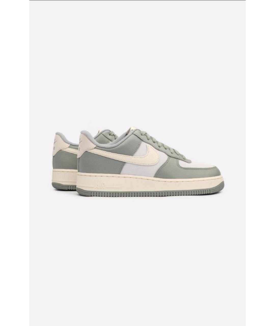NIKE Бежевые кожаные низкие кроссовки / кеды, фото 4