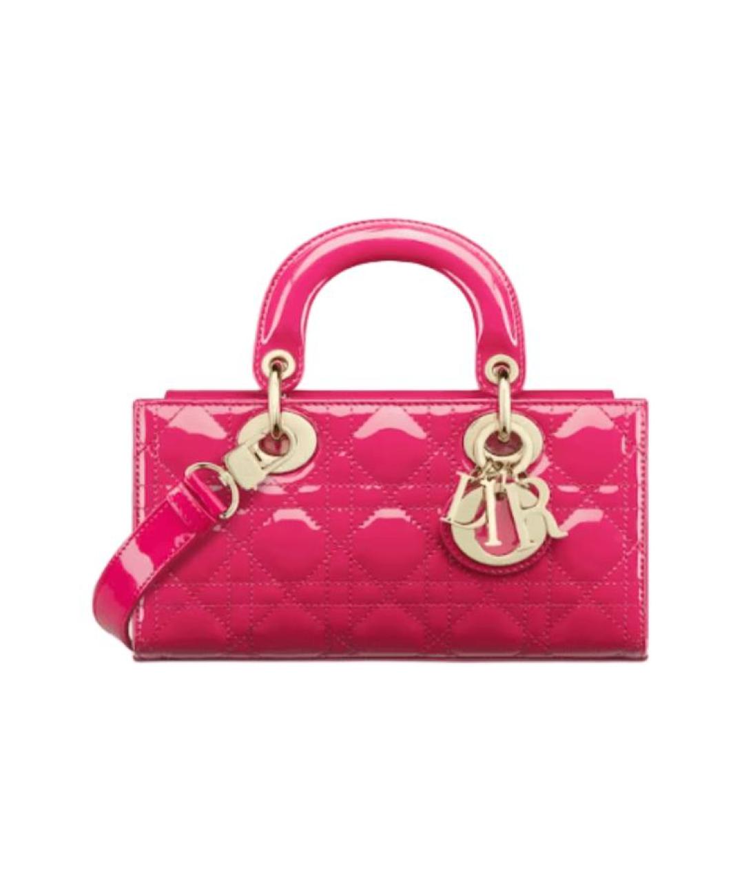 CHRISTIAN DIOR Фуксия сумка через плечо из лакированной кожи, фото 9