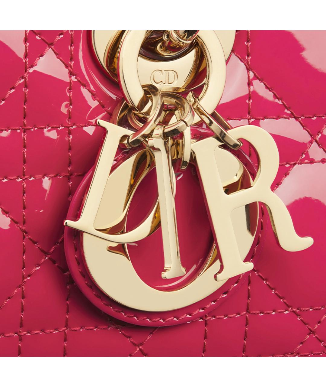 CHRISTIAN DIOR Фуксия сумка через плечо из лакированной кожи, фото 7