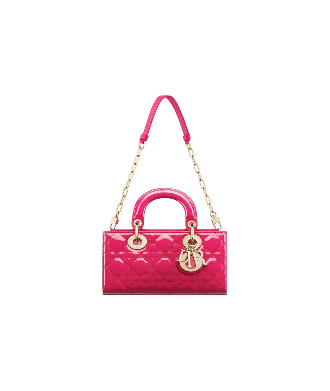 CHRISTIAN DIOR Фуксия сумка через плечо из лакированной кожи, фото 5