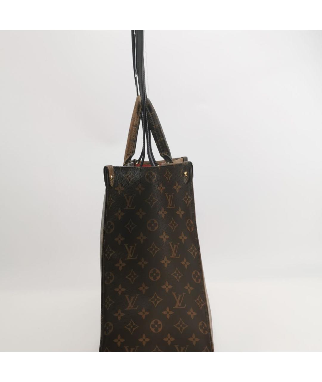 LOUIS VUITTON Коричневая кожаная сумка тоут, фото 2