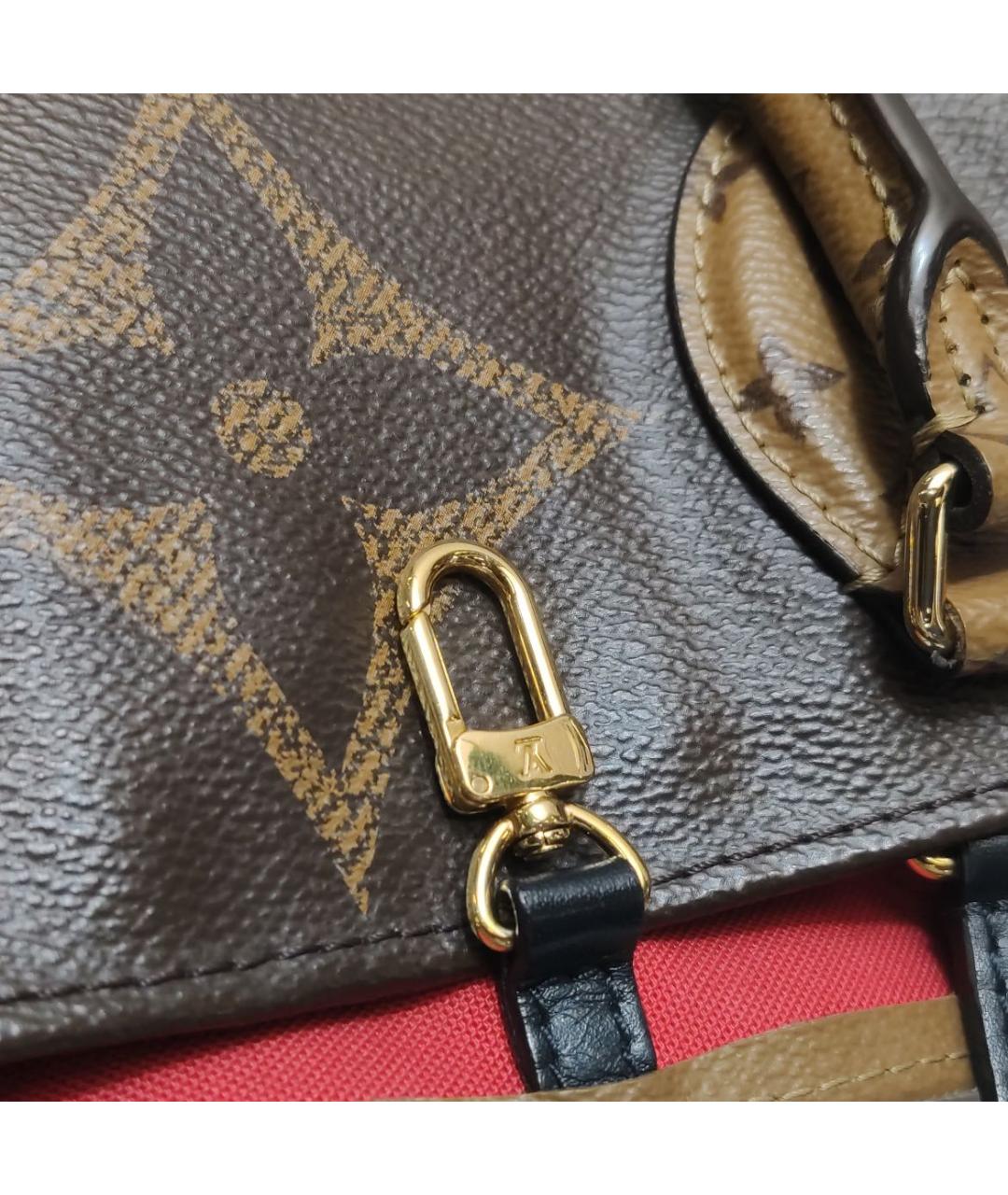 LOUIS VUITTON Коричневая кожаная сумка тоут, фото 8