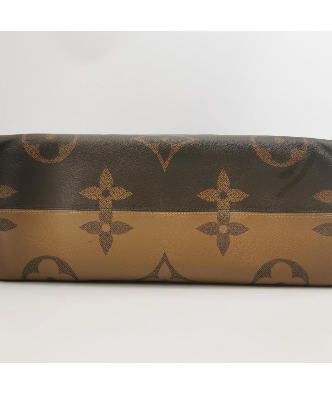 LOUIS VUITTON Коричневая кожаная сумка тоут, фото 5