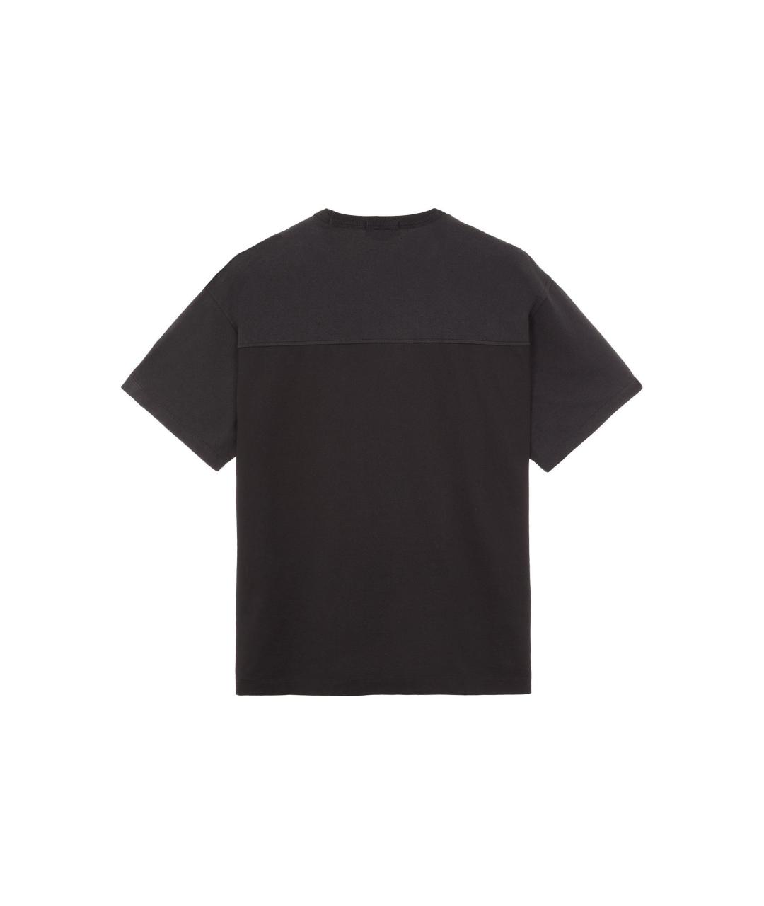 STONE ISLAND Черная хлопковая футболка, фото 2