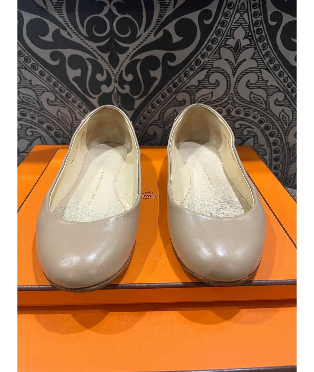 GIUSEPPE ZANOTTI DESIGN Бежевые кожаные балетки, фото 2