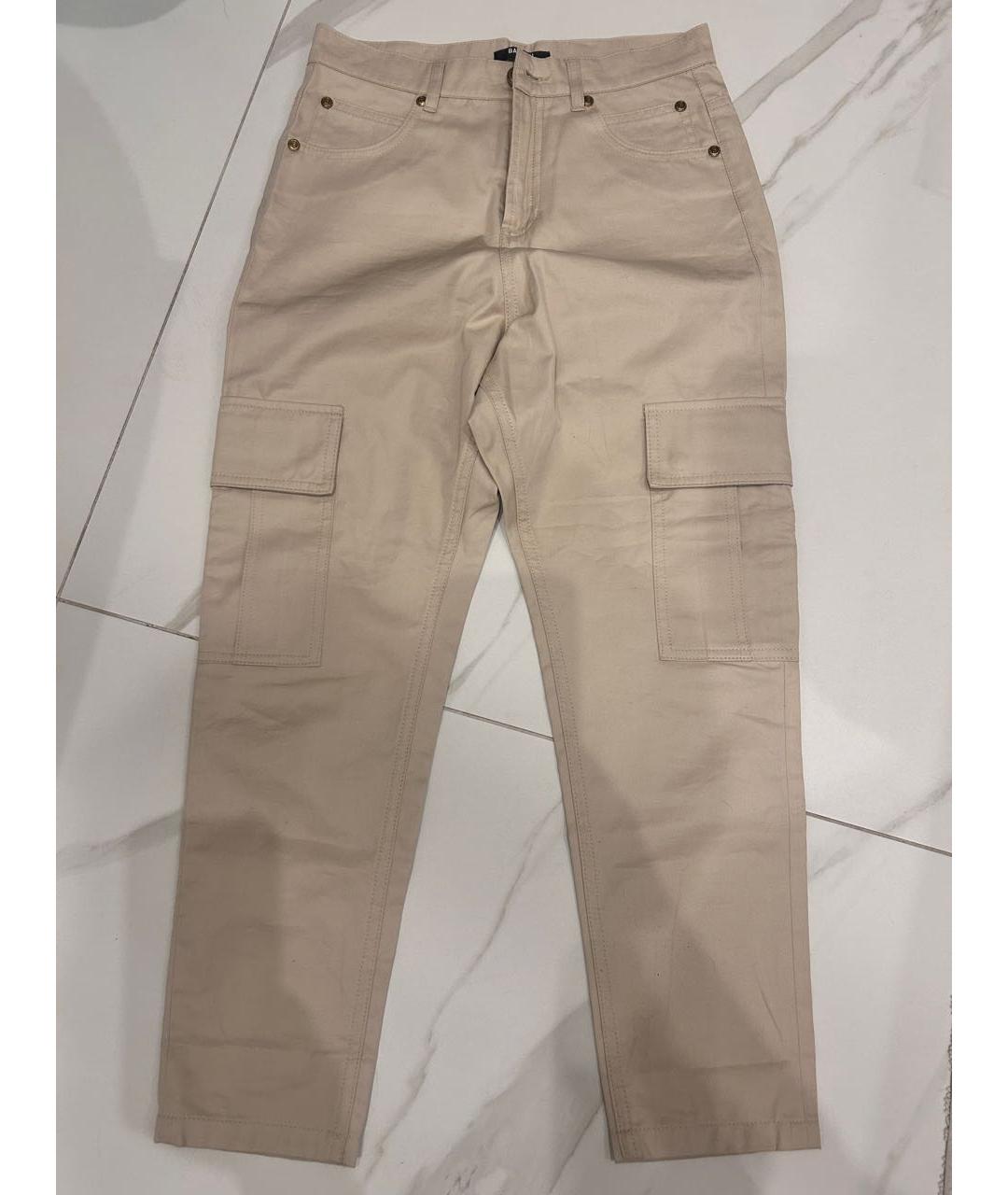 BALMAIN Бежевые хлопковые брюки и шорты, фото 5