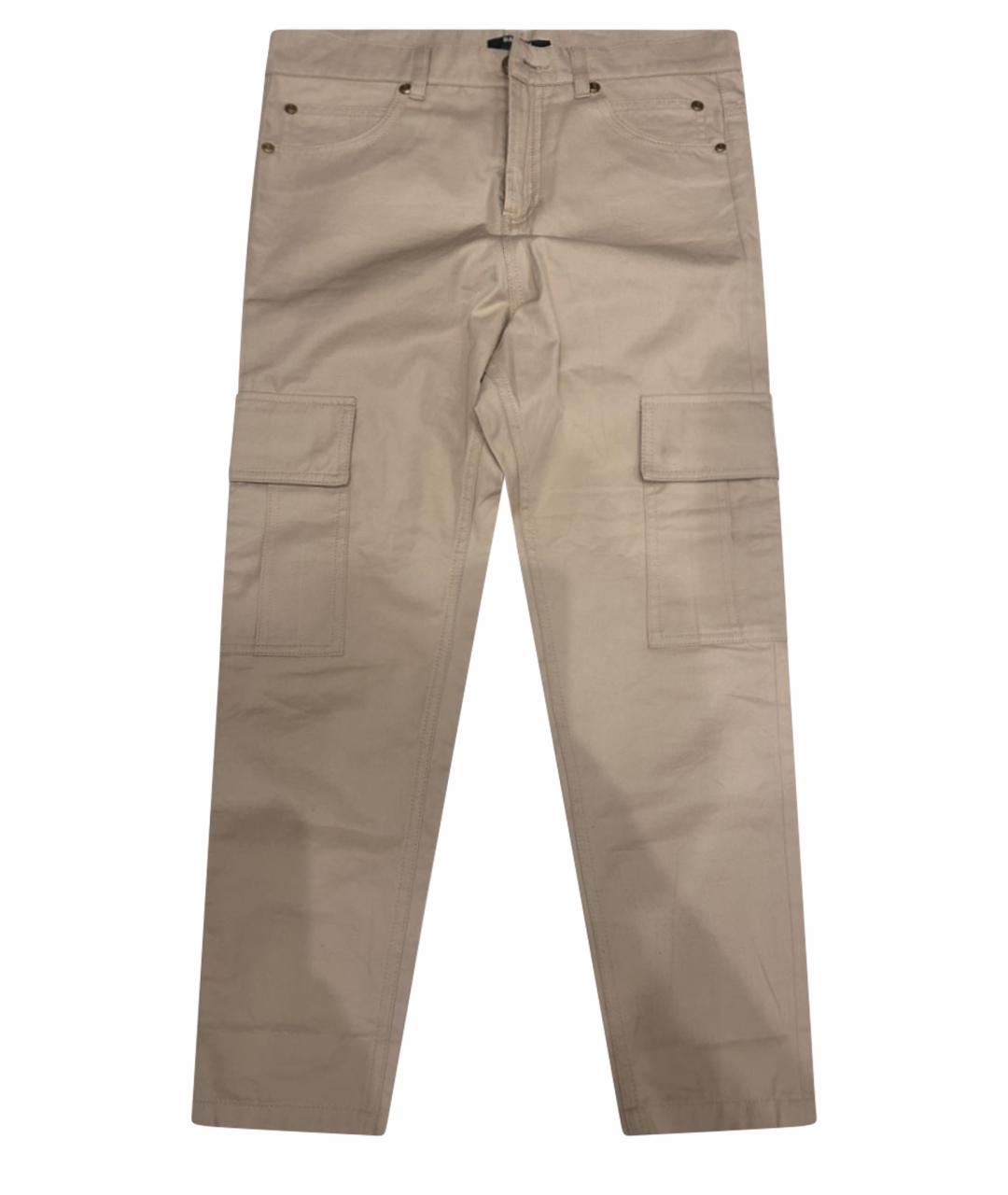 BALMAIN Бежевые хлопковые брюки и шорты, фото 1