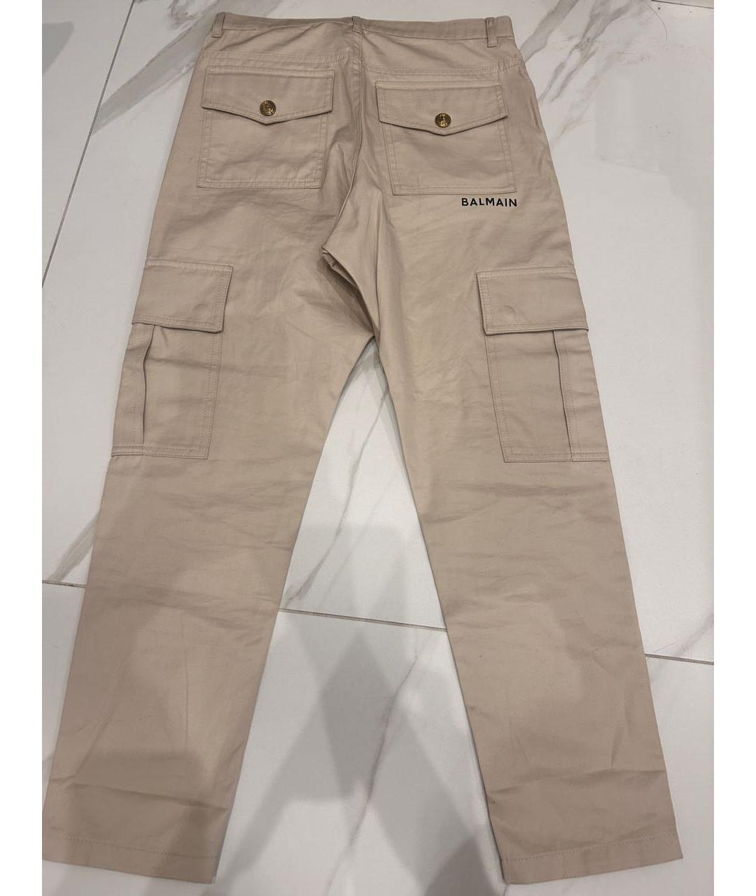 BALMAIN Бежевые хлопковые брюки и шорты, фото 2