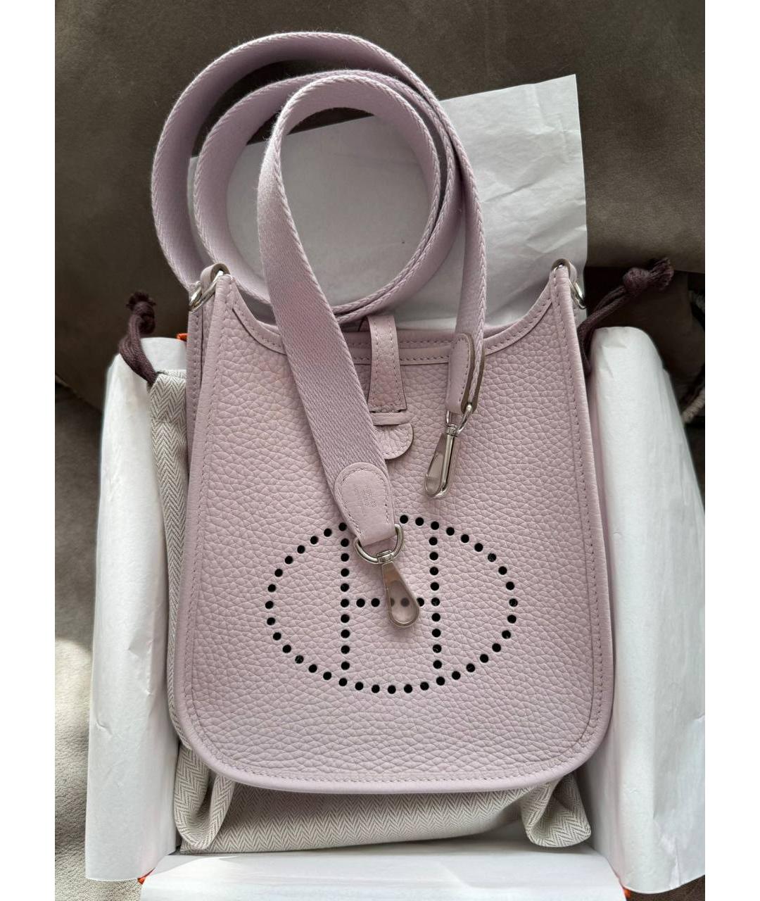 HERMES Фиолетовая кожаная сумка через плечо, фото 4