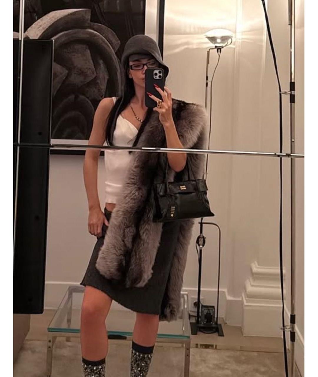 MIU MIU Черная шерстяная шапка, фото 5
