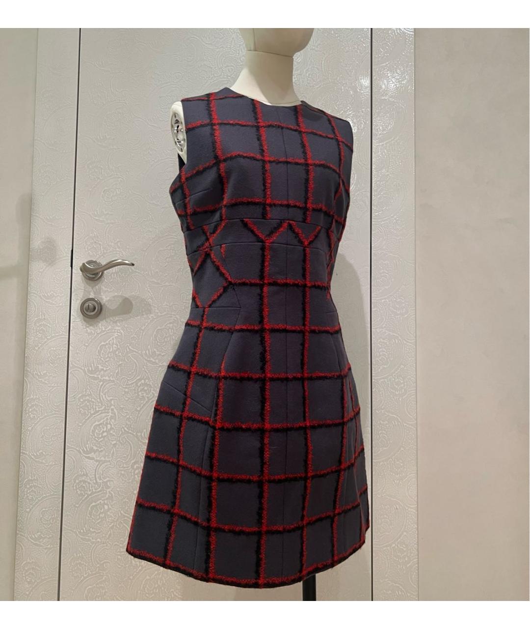 CHRISTIAN DIOR Серое шерстяное повседневное платье, фото 3