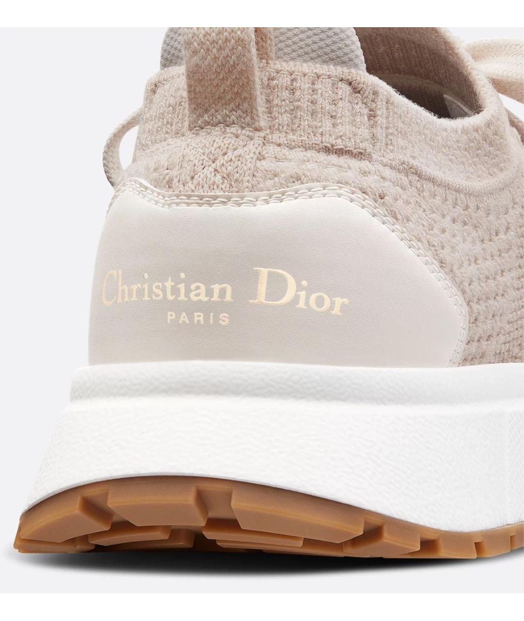CHRISTIAN DIOR Бежевые текстильные кроссовки, фото 5