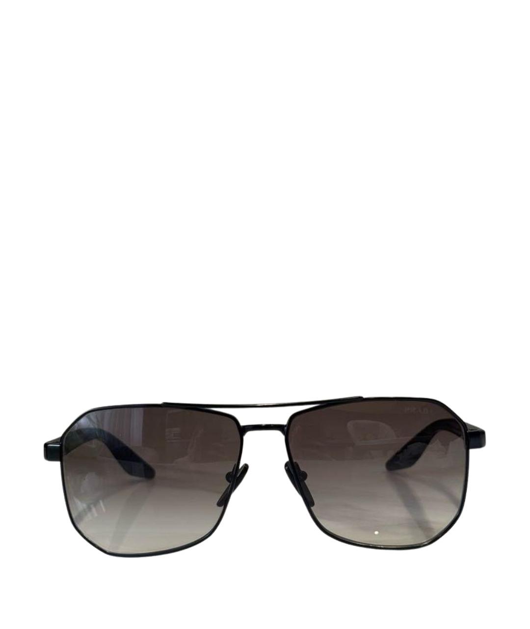 PRADA Черные металлические солнцезащитные очки, фото 1