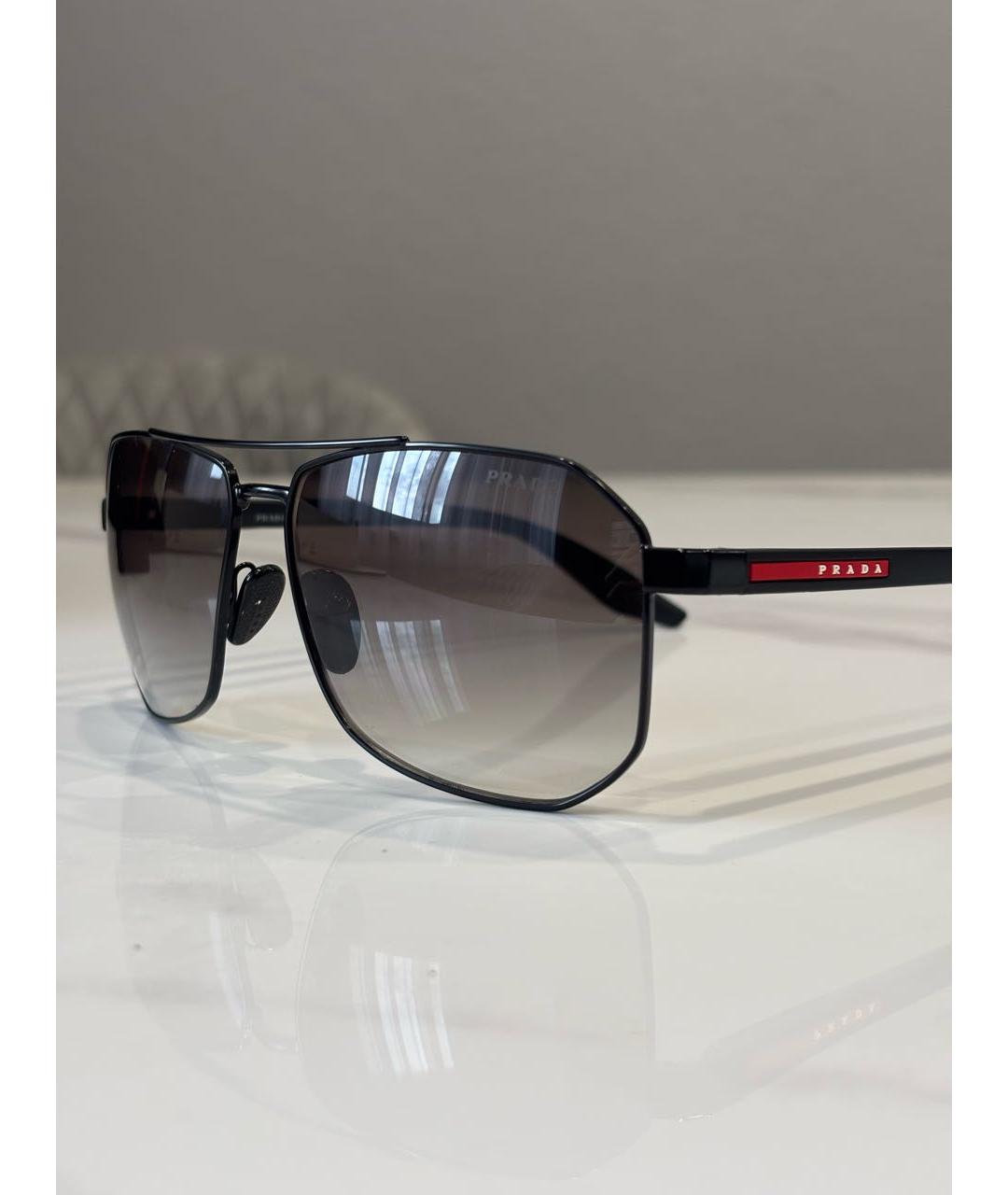 PRADA Черные металлические солнцезащитные очки, фото 3