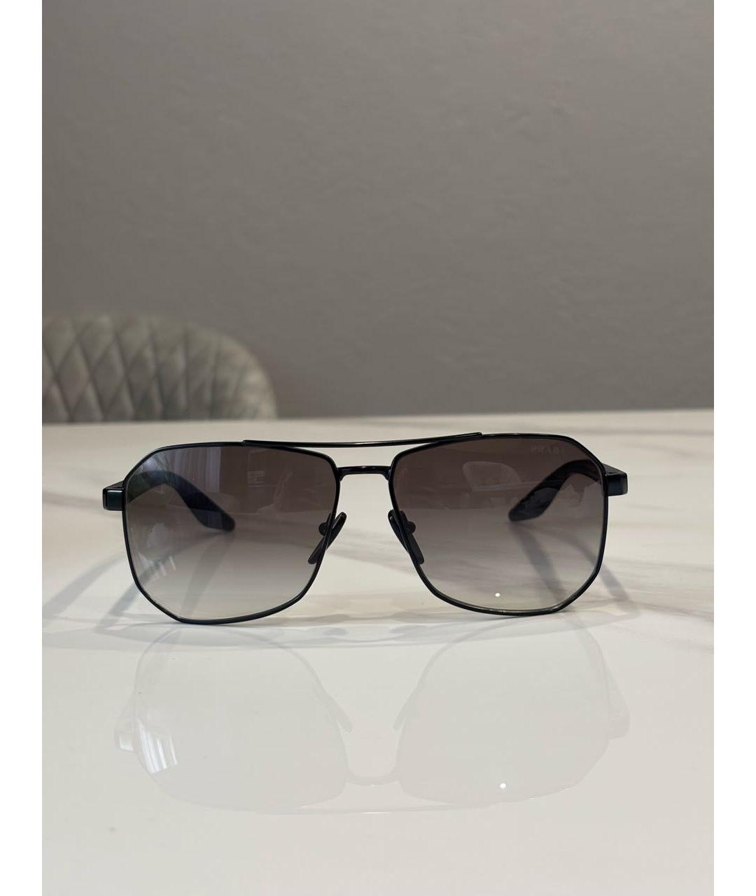 PRADA Черные металлические солнцезащитные очки, фото 9