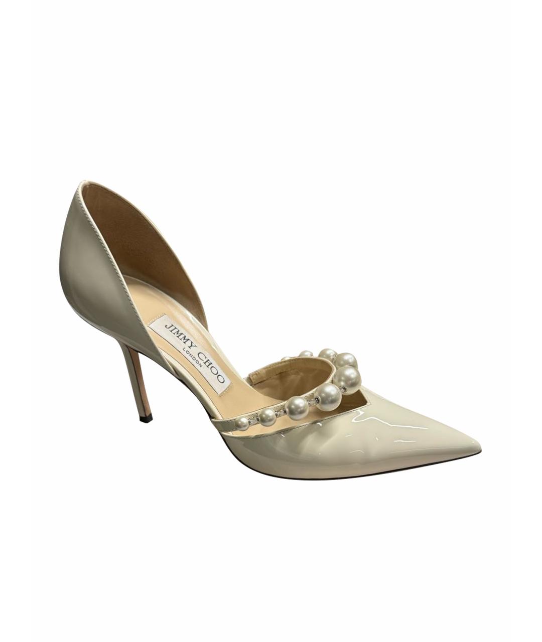 JIMMY CHOO Бежевые туфли из лакированной кожи, фото 1