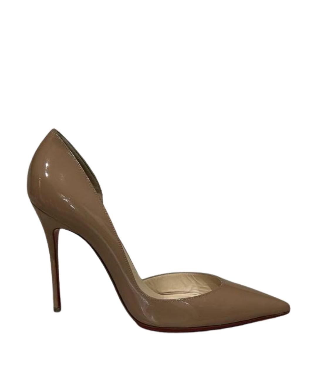 CHRISTIAN LOUBOUTIN Бежевые туфли из лакированной кожи, фото 1
