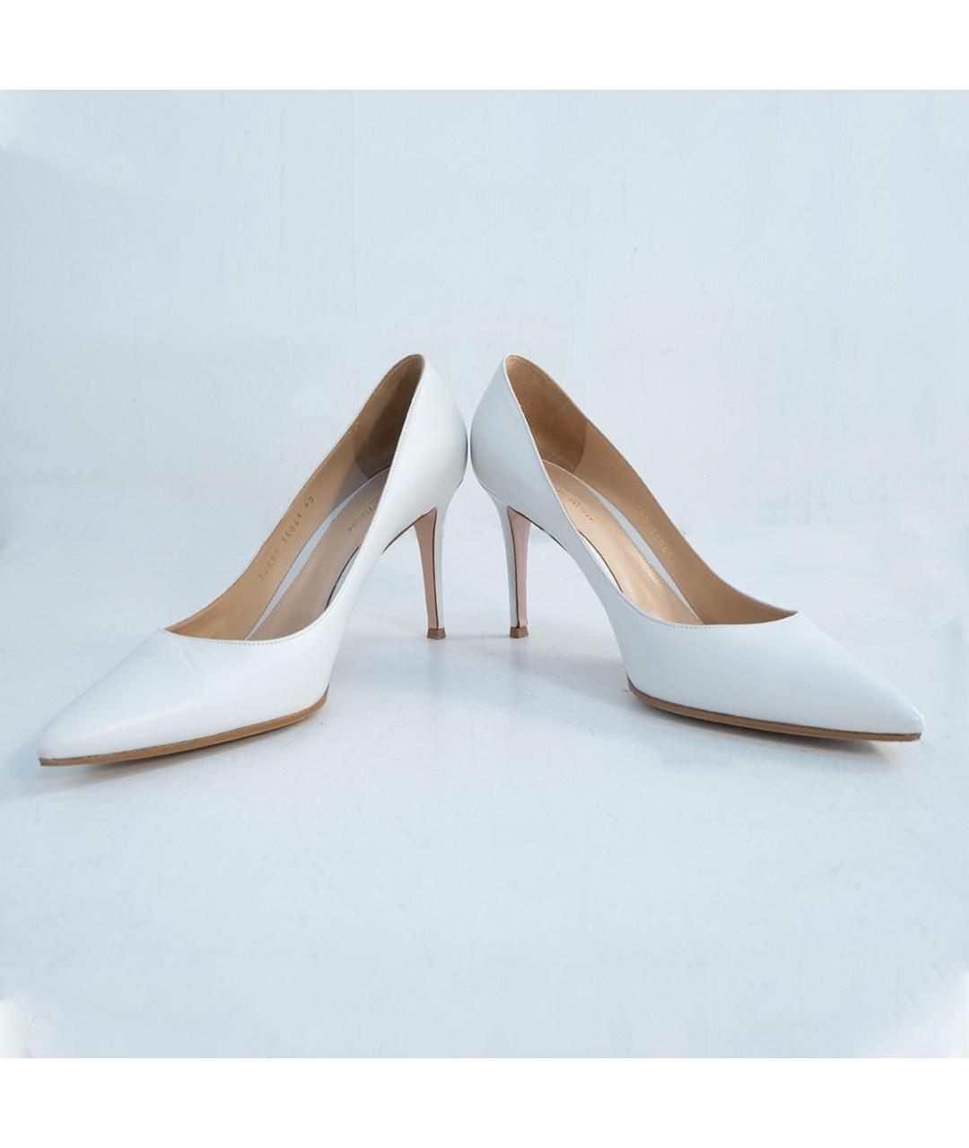 GIANVITO ROSSI Белые кожаные туфли, фото 4