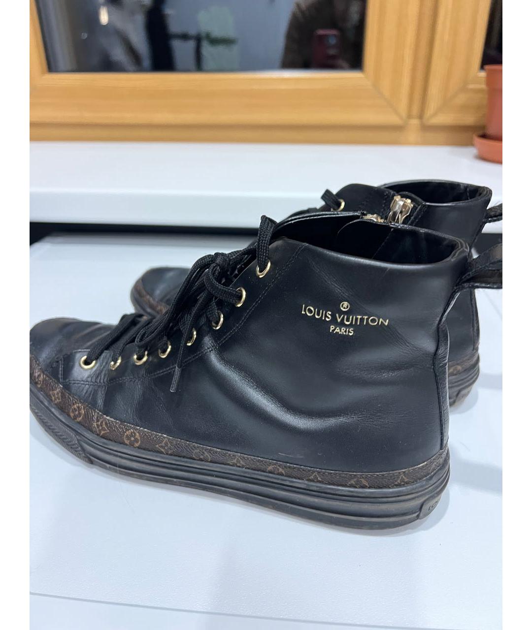 LOUIS VUITTON Черные кожаные кеды, фото 8
