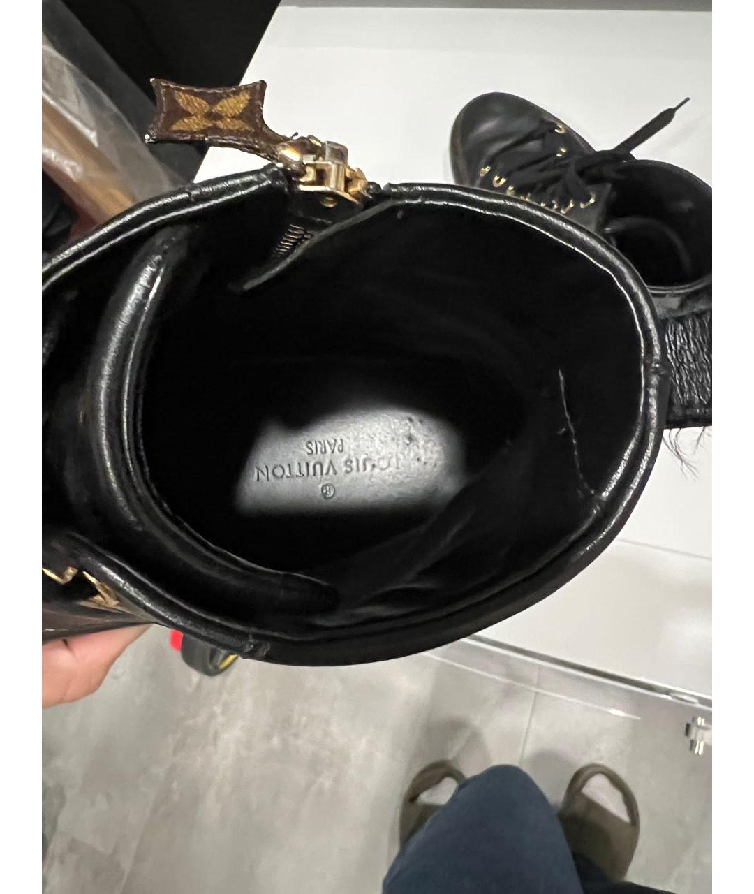 LOUIS VUITTON Черные кожаные кеды, фото 5
