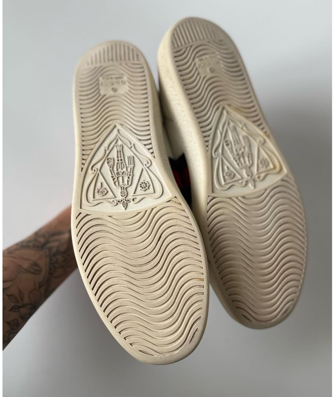 GUCCI Белые кожаные кеды, фото 5