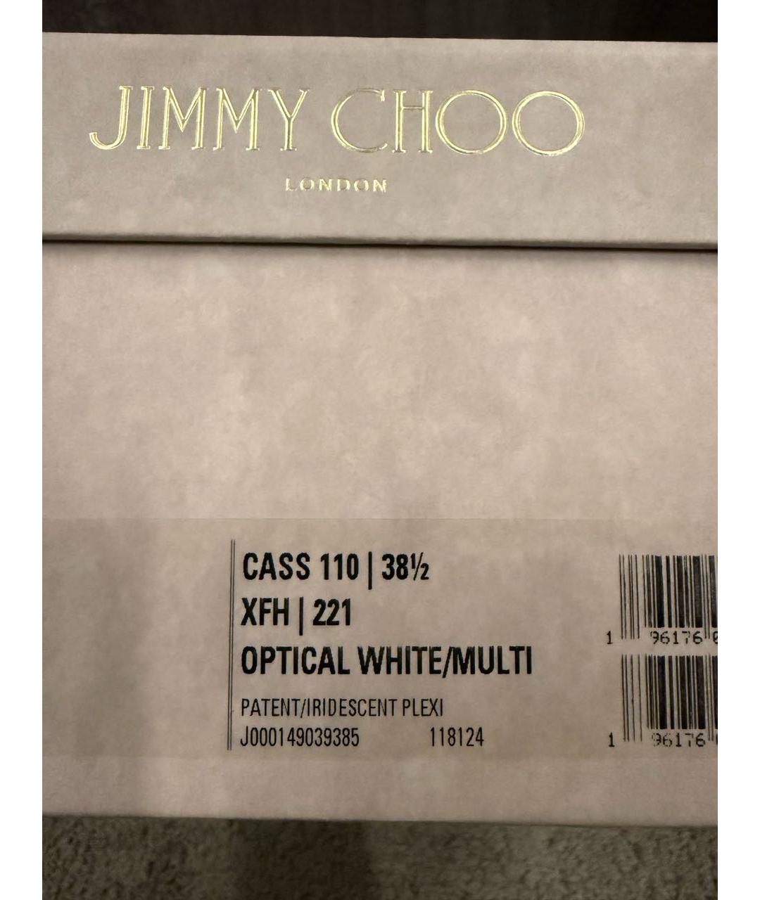 JIMMY CHOO Белые туфли из лакированной кожи, фото 8