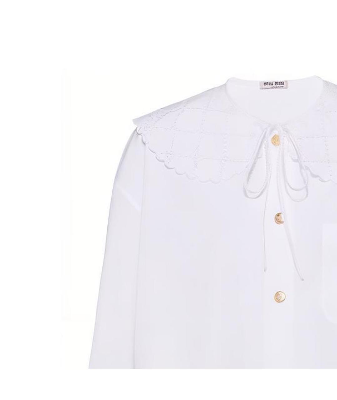 MIU MIU Белая хлопковая рубашка, фото 5