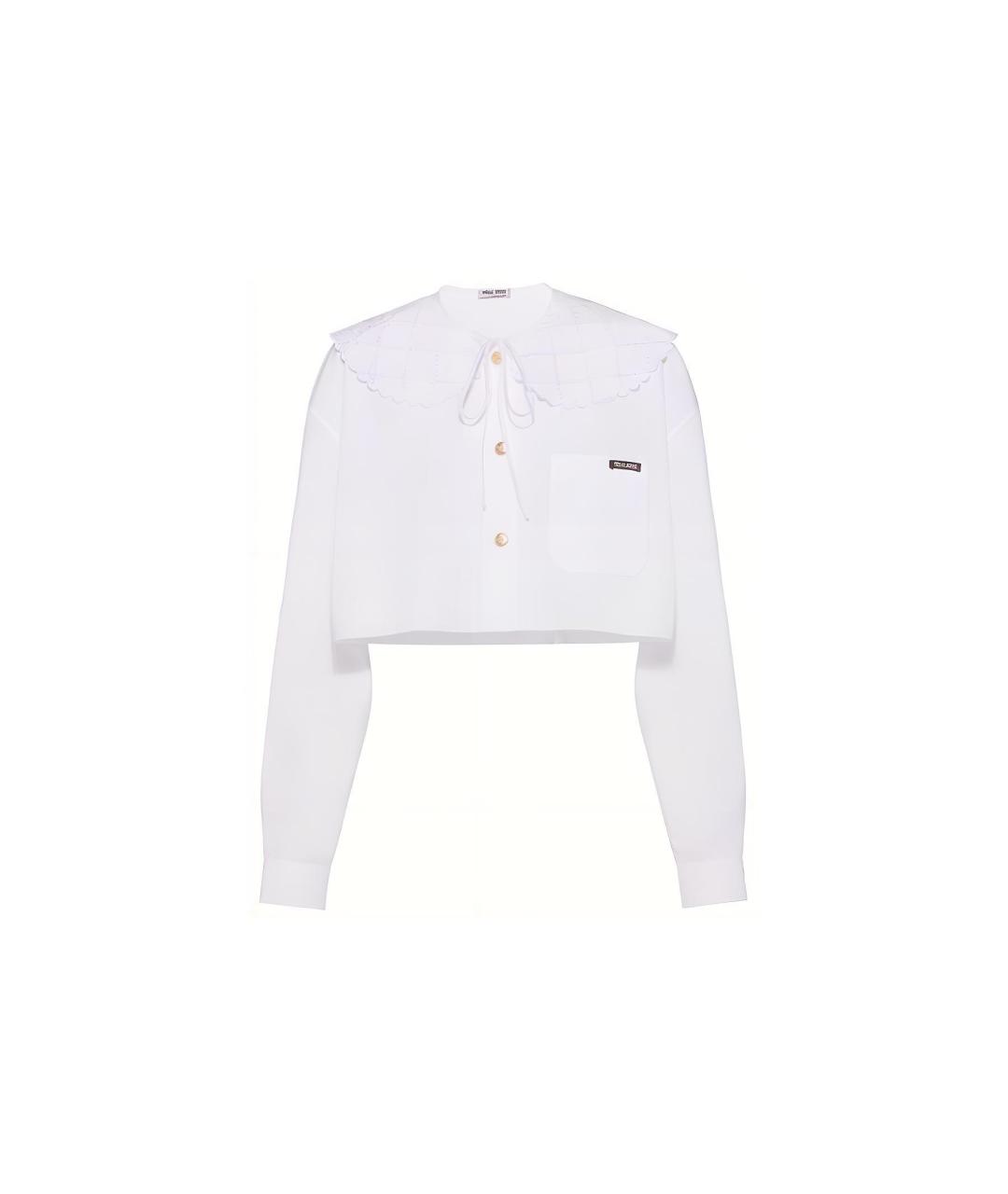 MIU MIU Белая хлопковая рубашка, фото 7