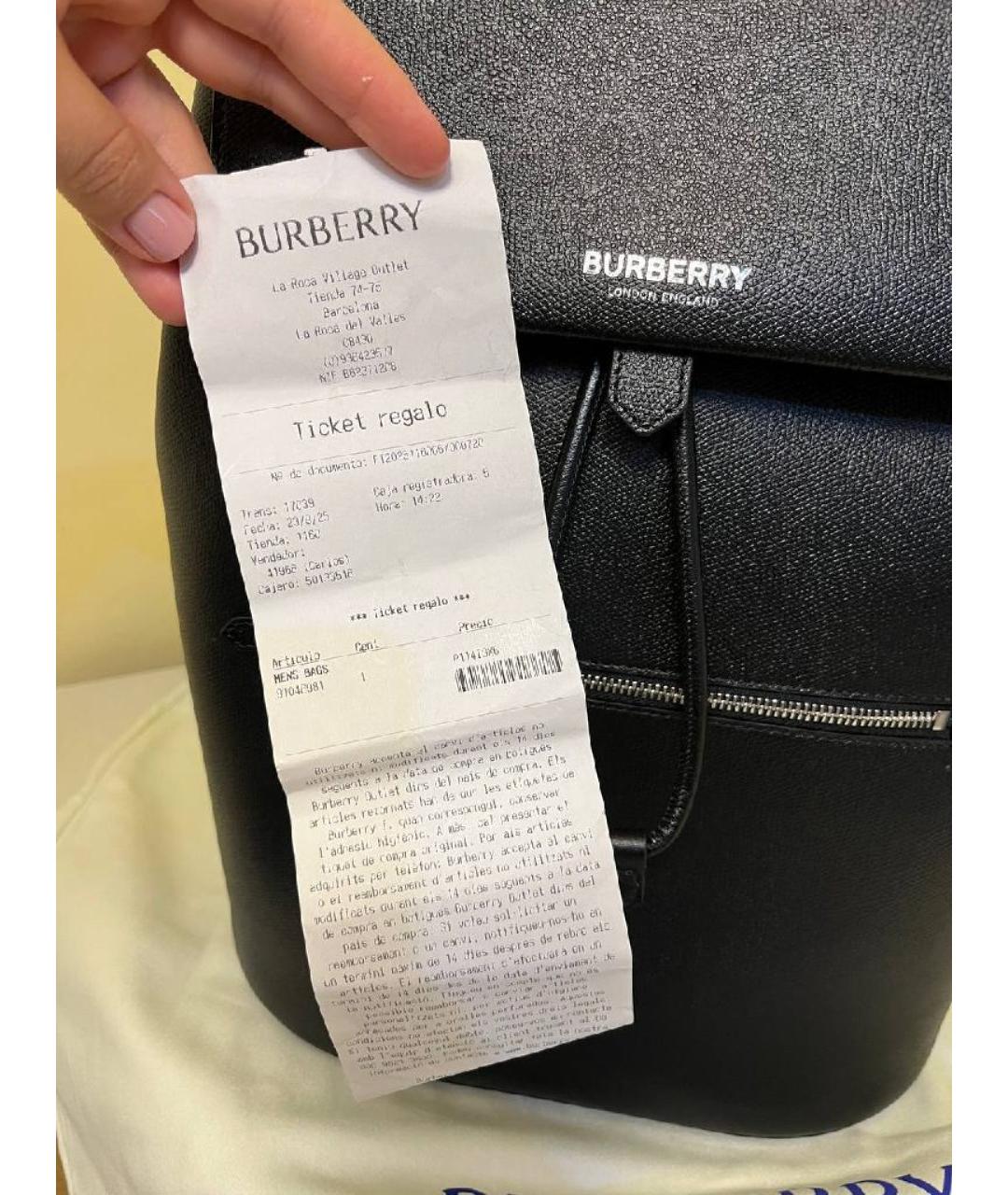 BURBERRY Черный кожаный рюкзак, фото 6
