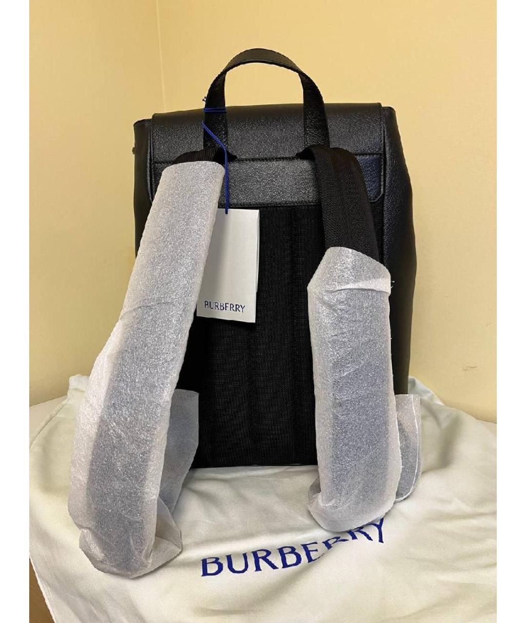 BURBERRY Черный кожаный рюкзак, фото 2