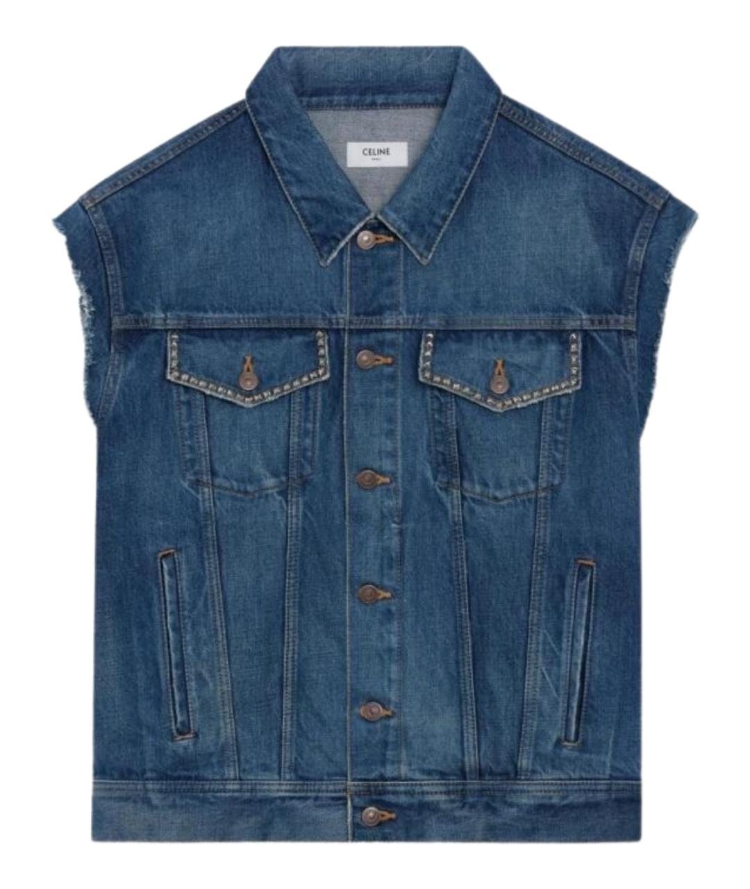 CELINE Синий деним жилет, фото 1