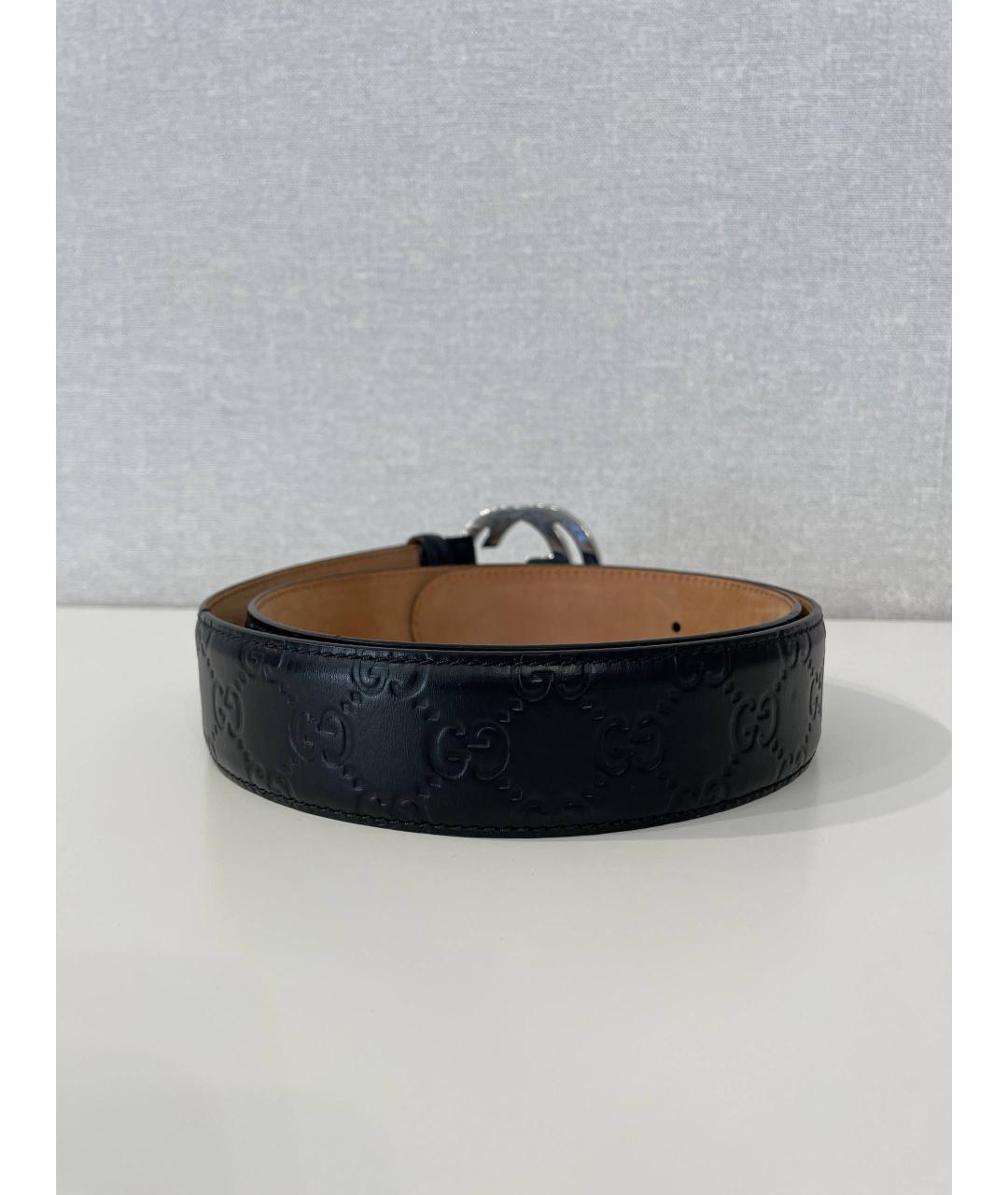 GUCCI Черный кожаный ремень, фото 3
