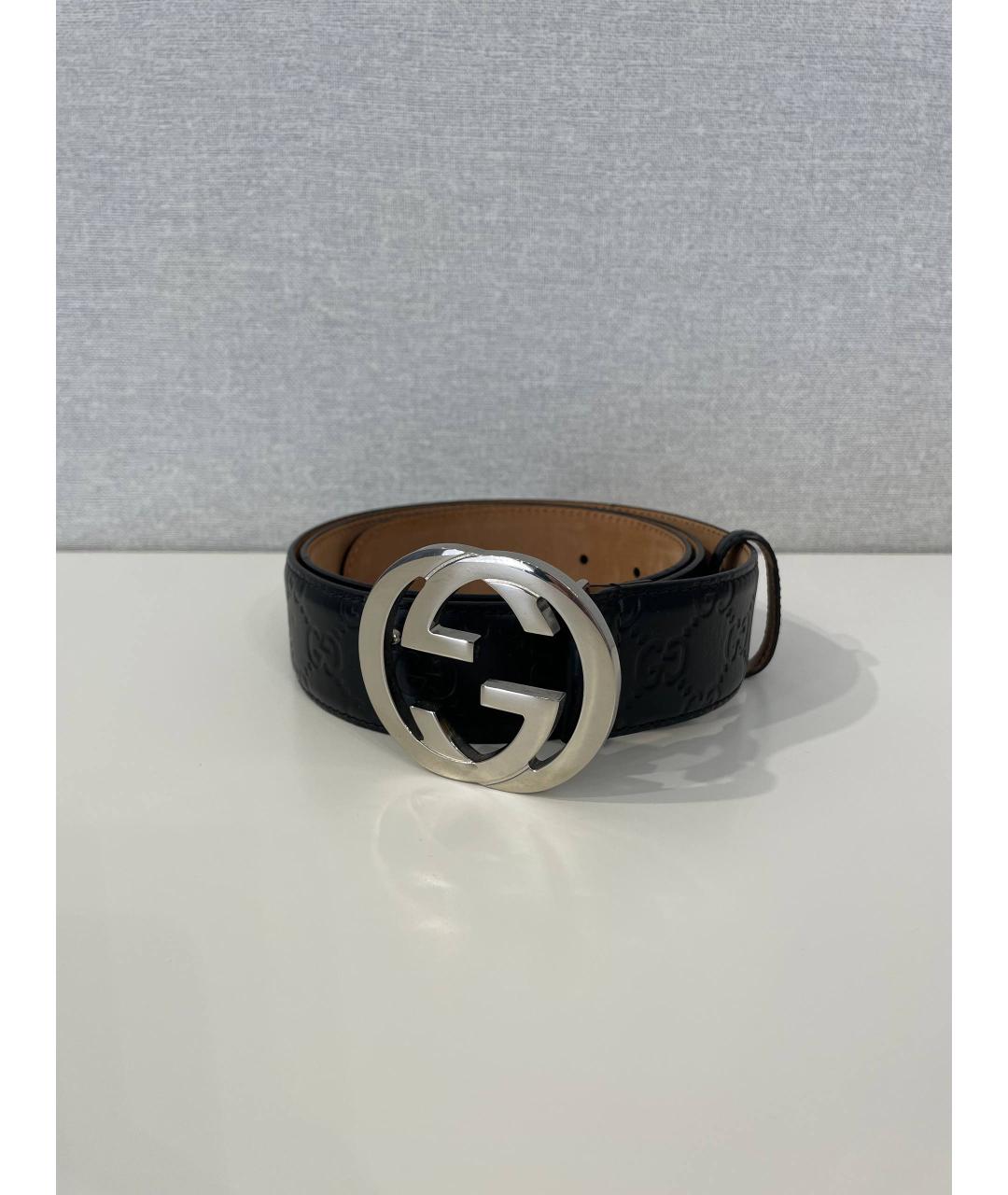 GUCCI Черный кожаный ремень, фото 2