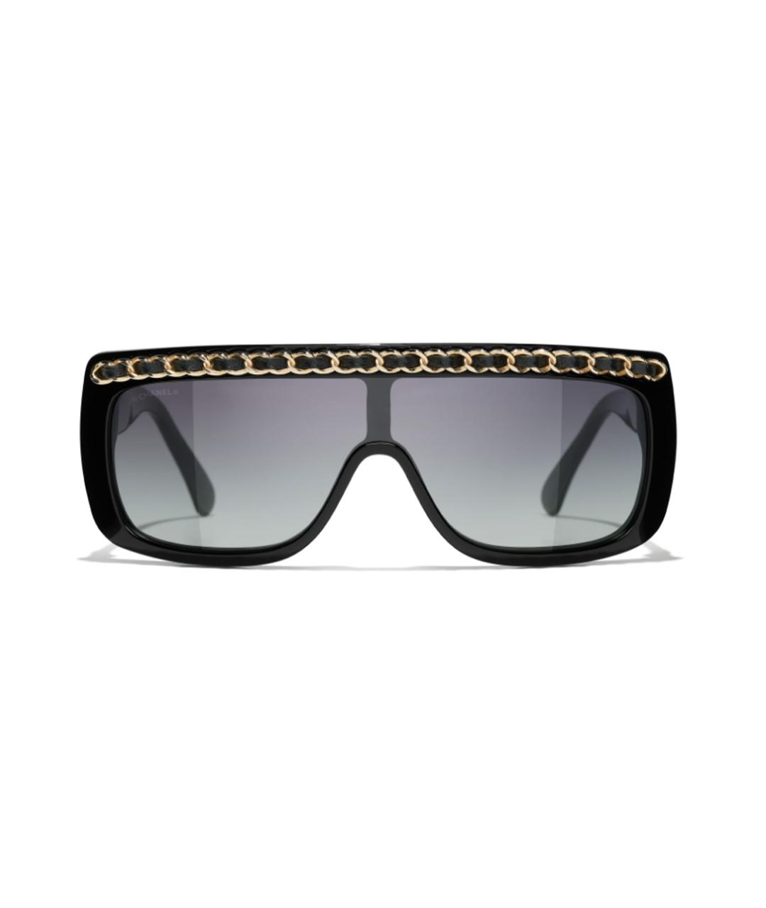 CHANEL Черные пластиковые солнцезащитные очки, фото 1