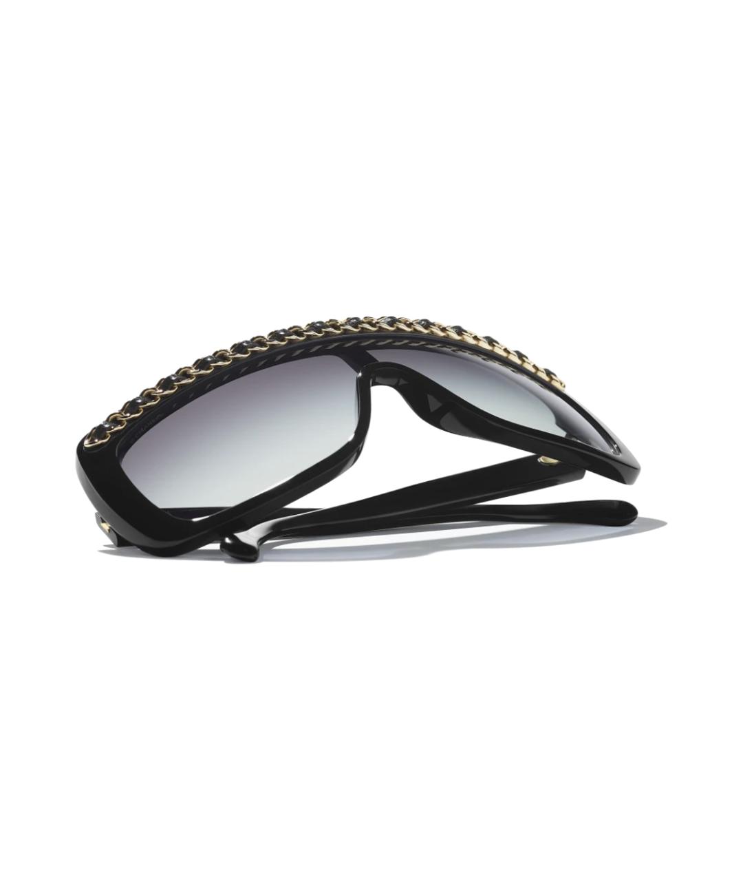 CHANEL Черные пластиковые солнцезащитные очки, фото 4