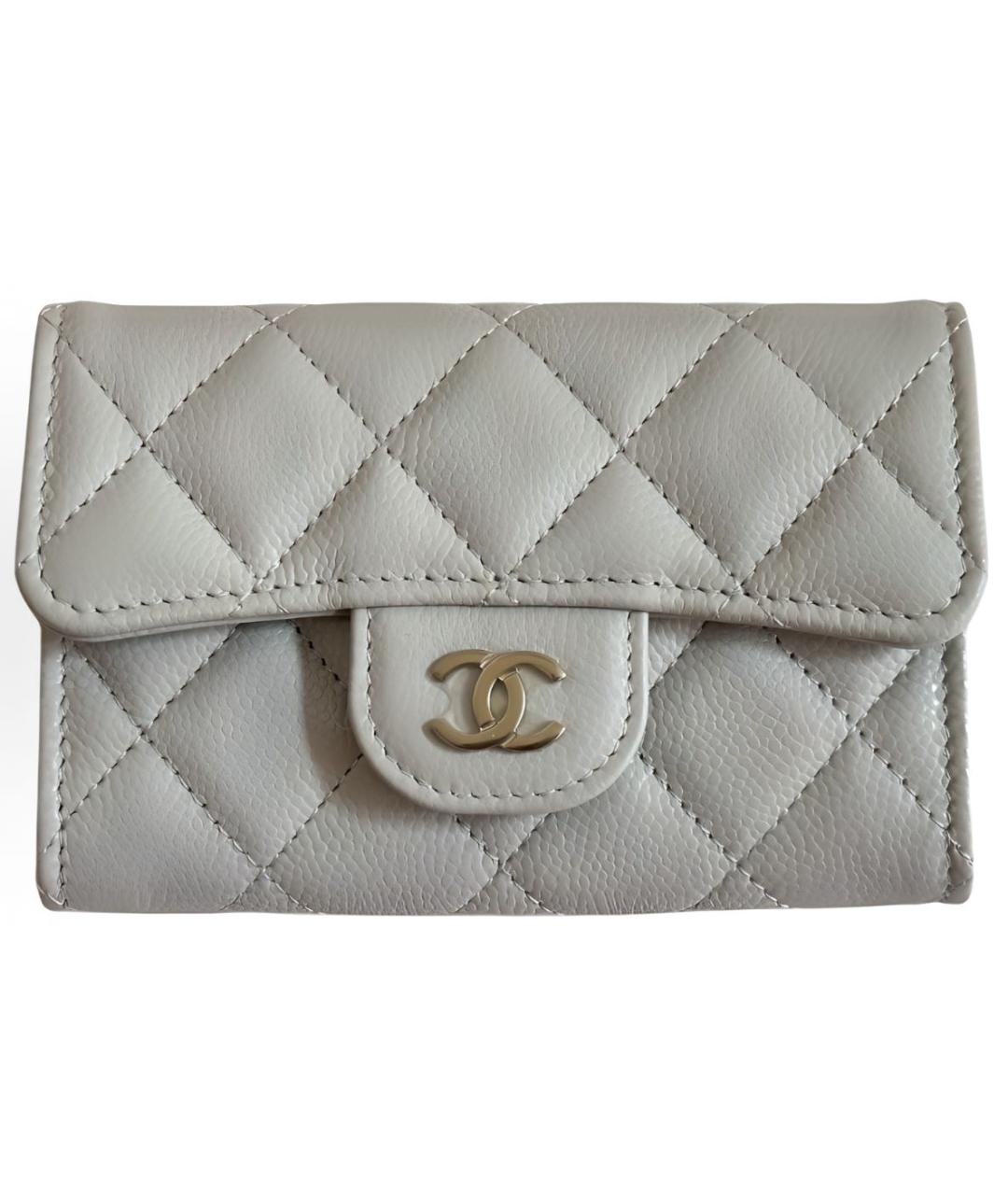 CHANEL Белый кожаный кошелек, фото 5