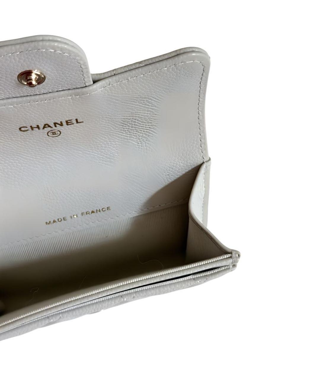 CHANEL Белый кожаный кошелек, фото 4