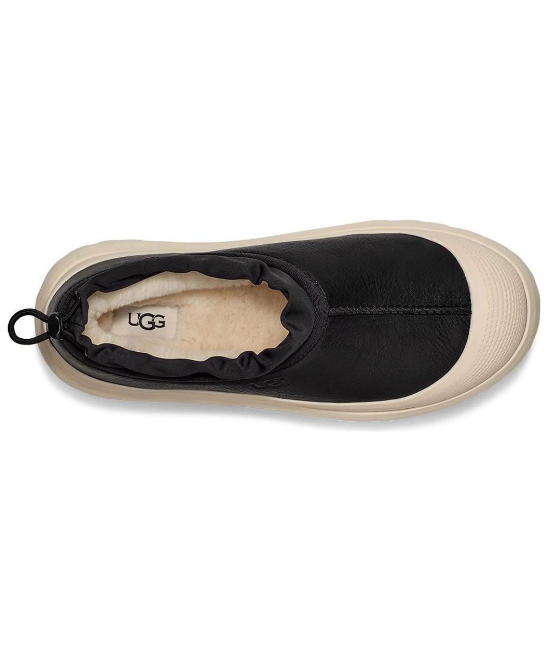 UGG AUSTRALIA Черные кожаные низкие ботинки, фото 5