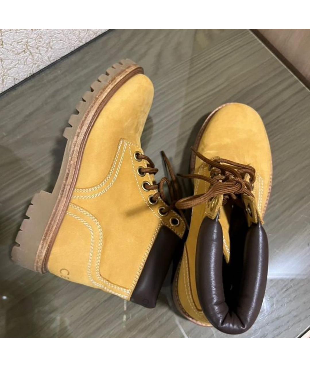CELINE Горчичные кожаные полусапоги, фото 8