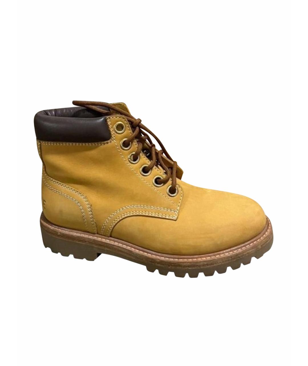 CELINE Горчичные кожаные полусапоги, фото 1