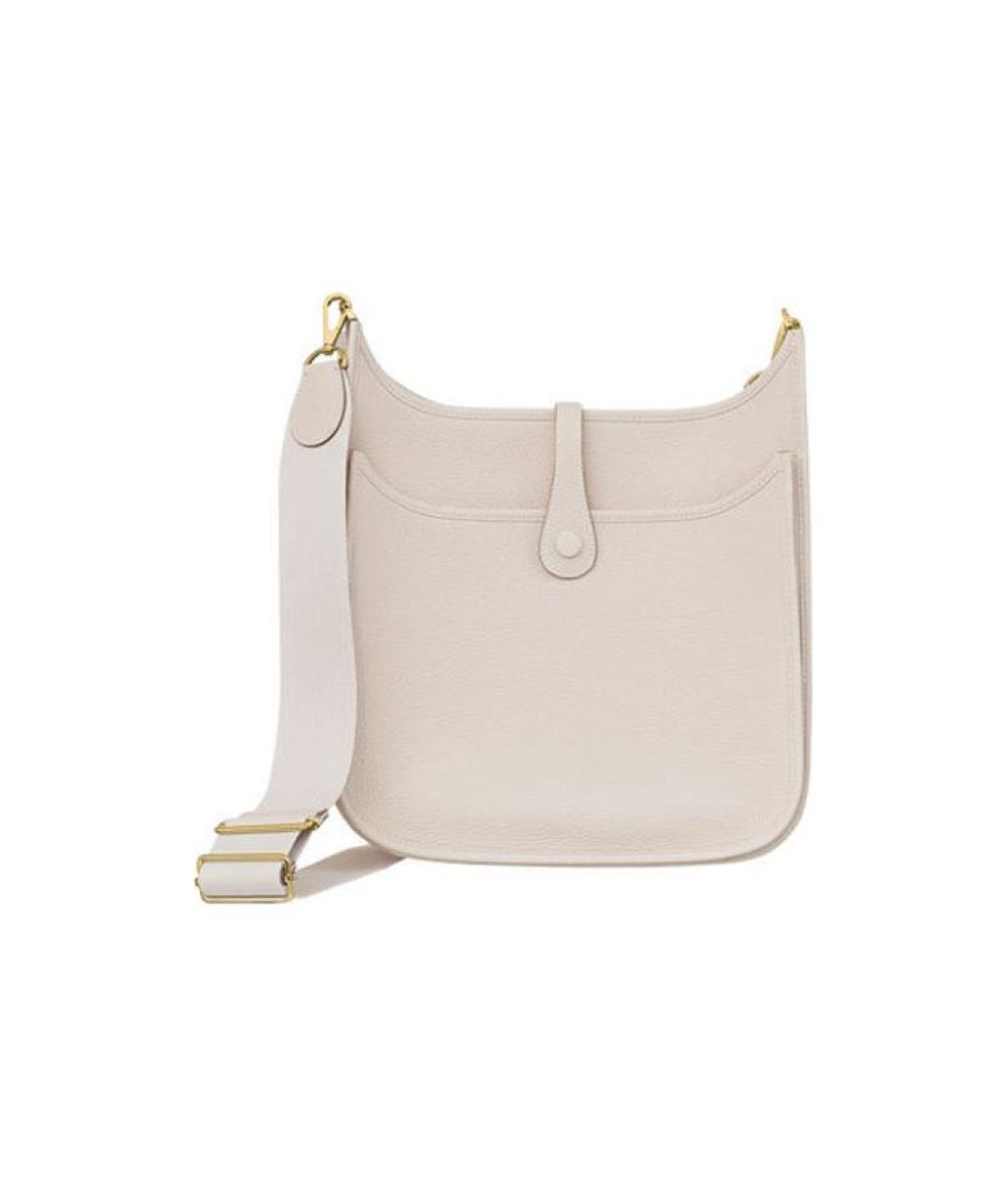 HERMES Белая кожаная сумка через плечо, фото 2