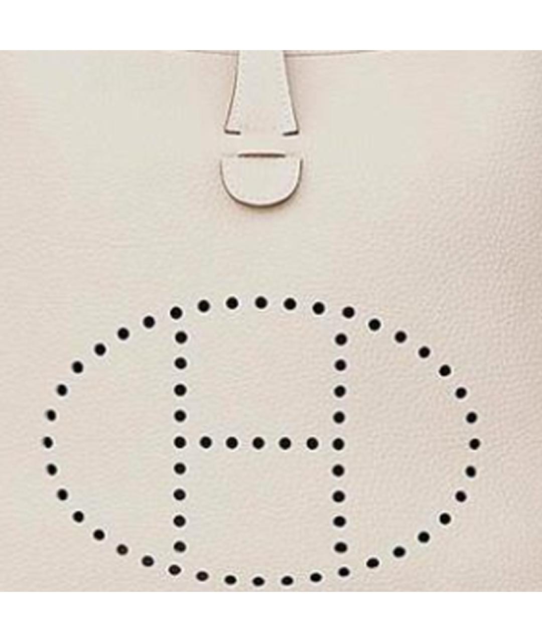 HERMES Белая кожаная сумка через плечо, фото 4